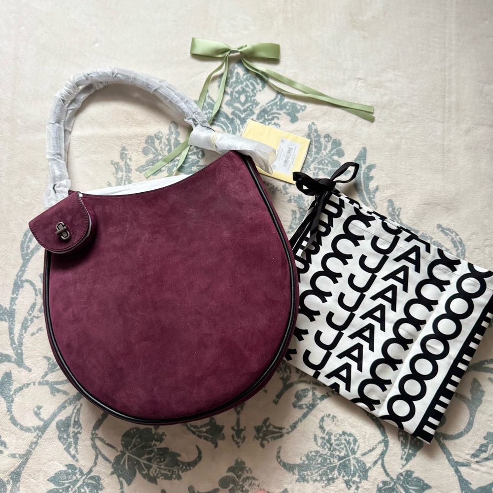 Brand New Marc Jacobs The Large Dual Hobo Bag (in dark plum suede) - Picture 2 of 7